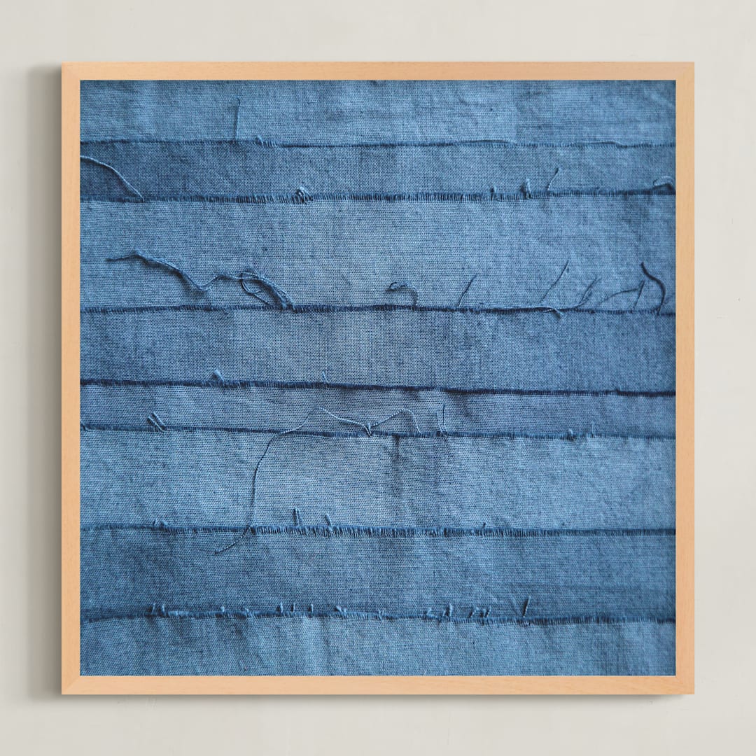 "Gathered Remnants II" - Art Print in Regal Blue by Debra Pruskowski - Framed