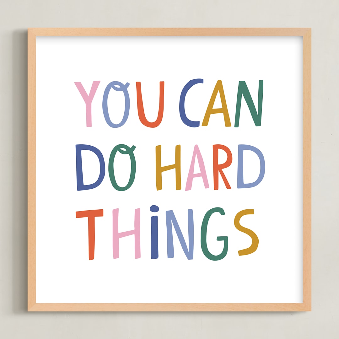 "You can" - Art Print in Gumdrops by Nadia Hassan - Framed