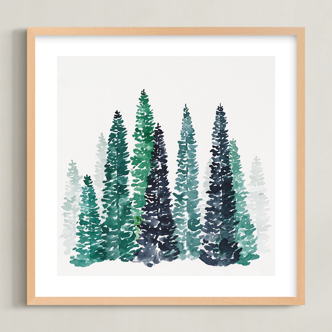 "Scenic Route" - Art Print in White by Kelsey McNatt - Framed