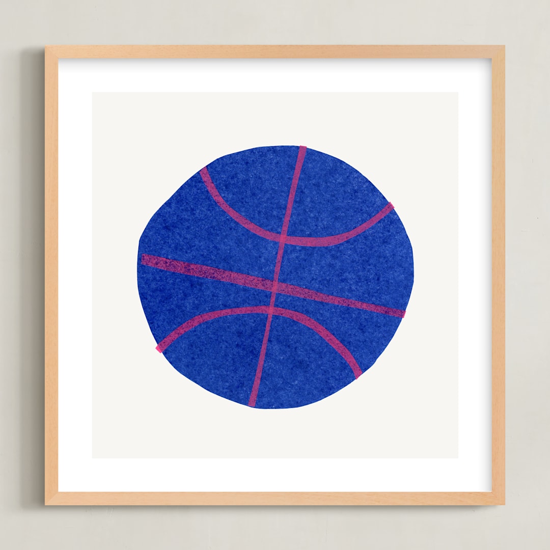 "Electric Sports 3" - Art Print in Cobalt by Carrie Moradi - Framed