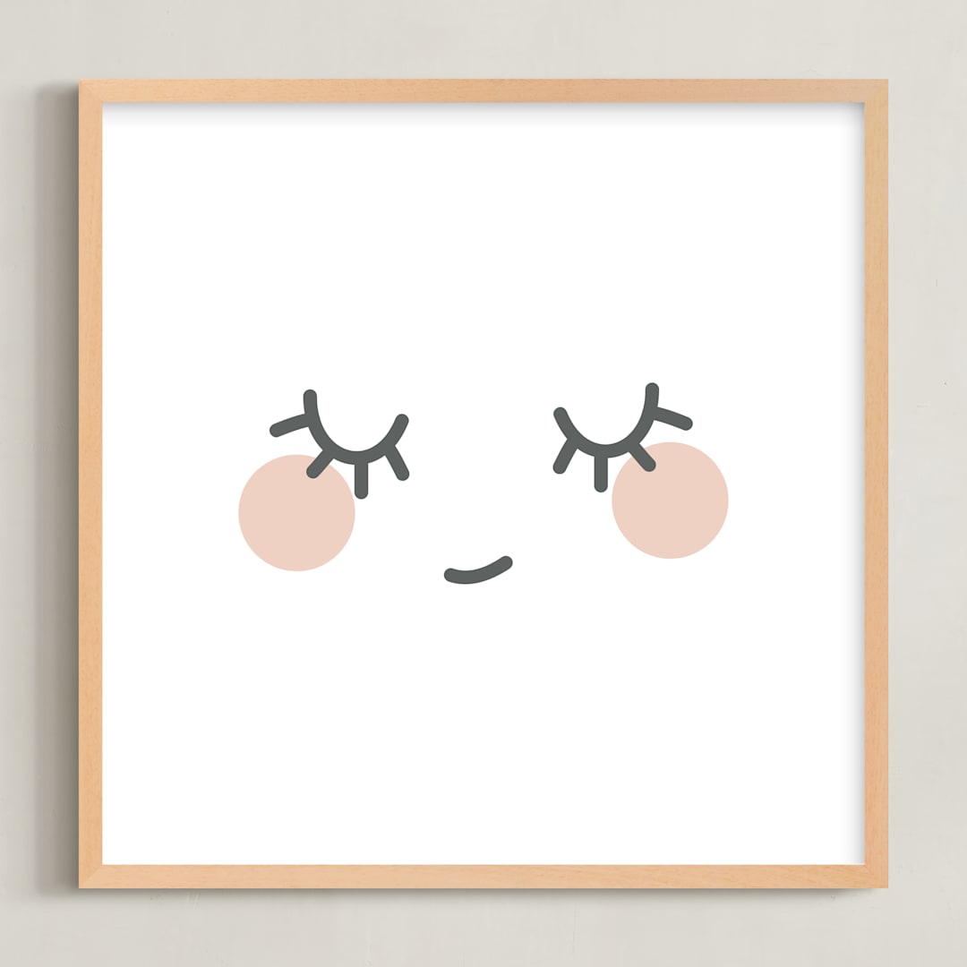 "cheeky" - Art Print in Yogurt by Angela Garrick - Framed