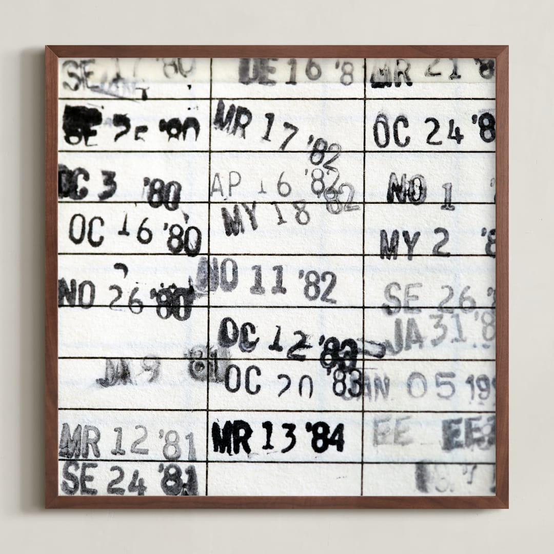 "Date Due" - Art Print in Ivory by ALICIA BOCK - Framed