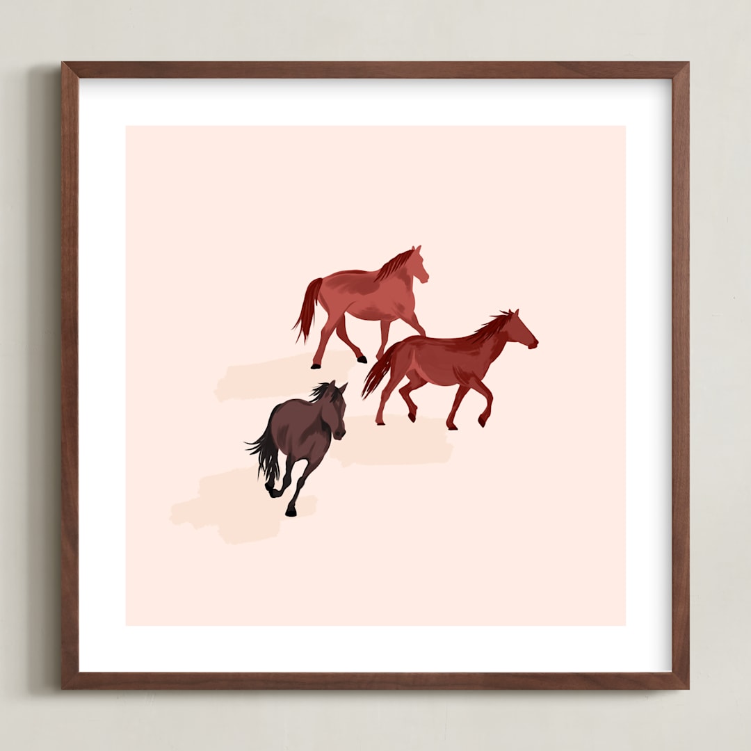 "Howdy Partner 2" - Art Print in Cream by Gabrielle Neil - Framed