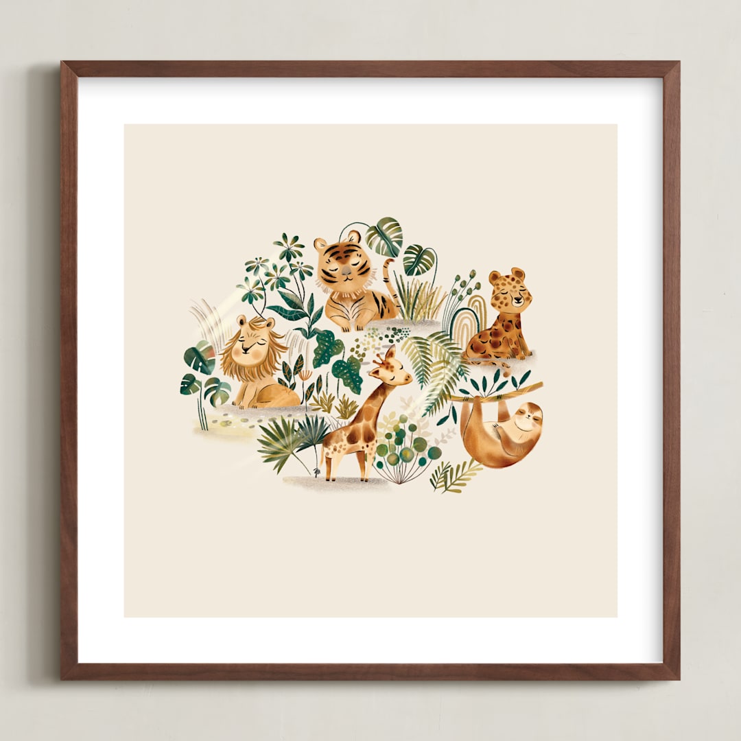 "Wild" - Art Print in Sand by Vivian Yiwing - Framed