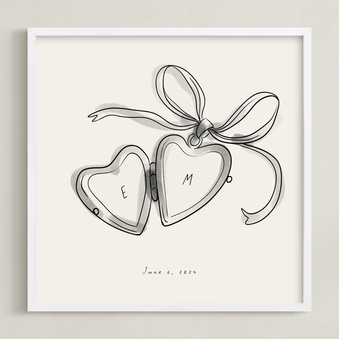 "Locket: Custom Print" - Custom Print in Cream by Ani Somi - Framed