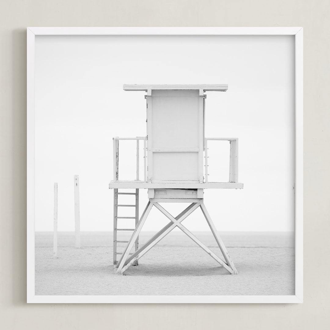 "Iconic Lifeguard tower" - Art Print in Neutral Grey by Kate Houlihan Photography - Framed