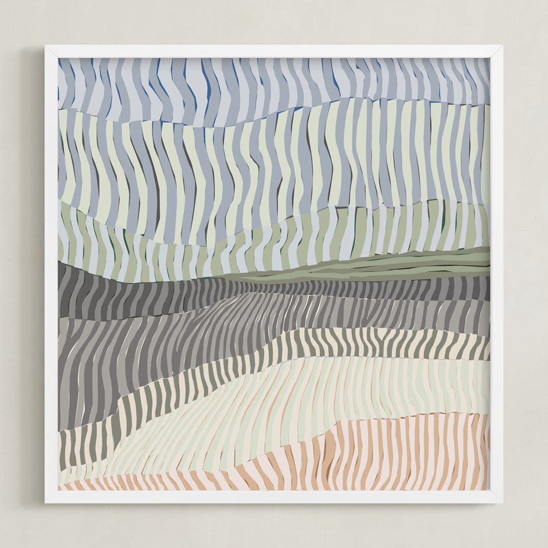 "Making a mark" - Art Print in Dusty Green by Nina Leth - Framed