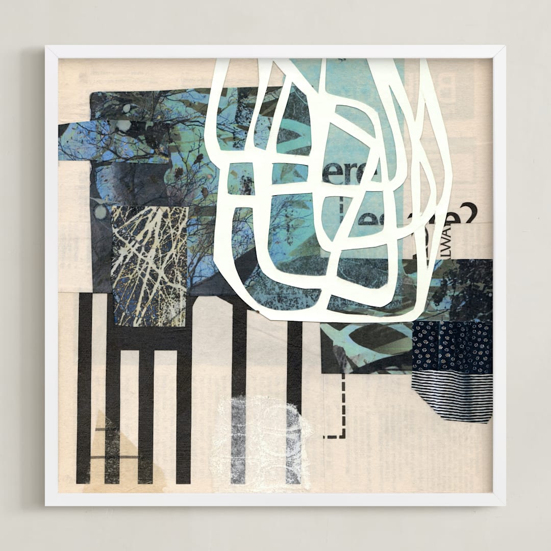 "Daily Contemplation 4" - Art Print in Turquoise by Cordula Kagemann - Framed