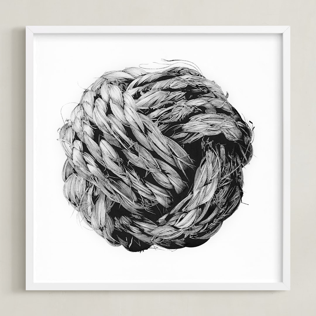 "Monkey Fist" - Art Print in White by Lucas Wade - Framed