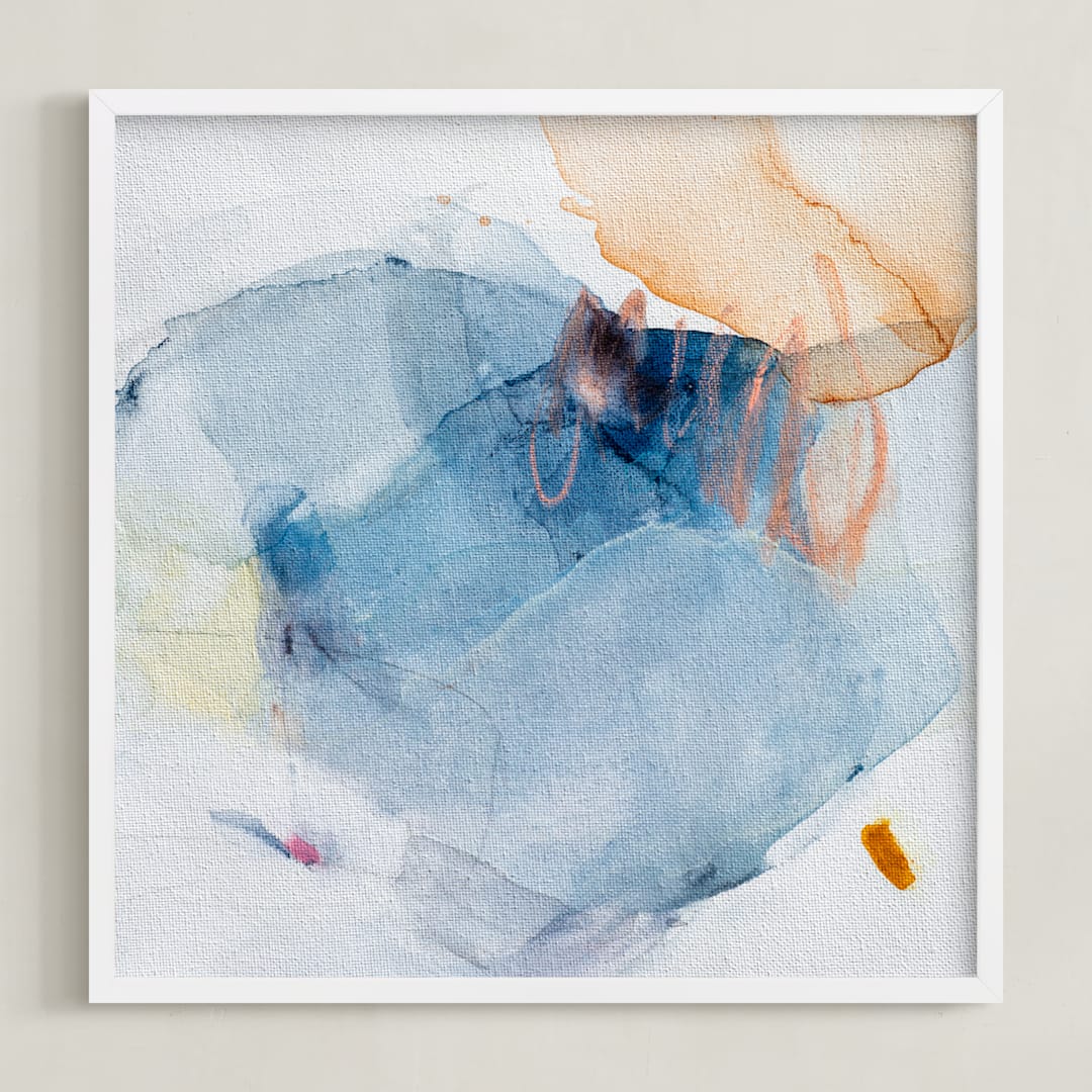 "Ebb and Flow" - Art Print in Blue Grey by Arohika Verma - Framed