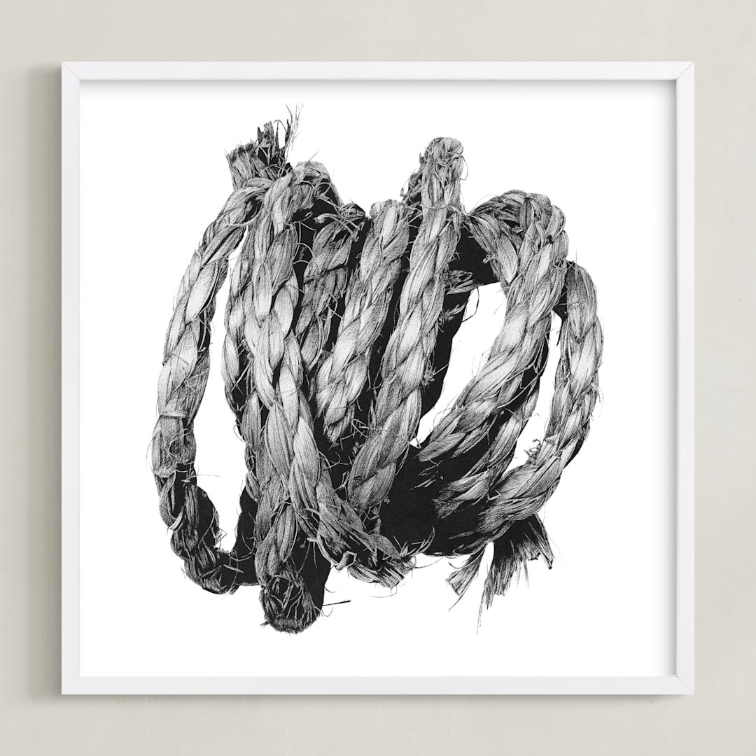 "Loose Coil" - Art Print in White by Lucas Wade - Framed