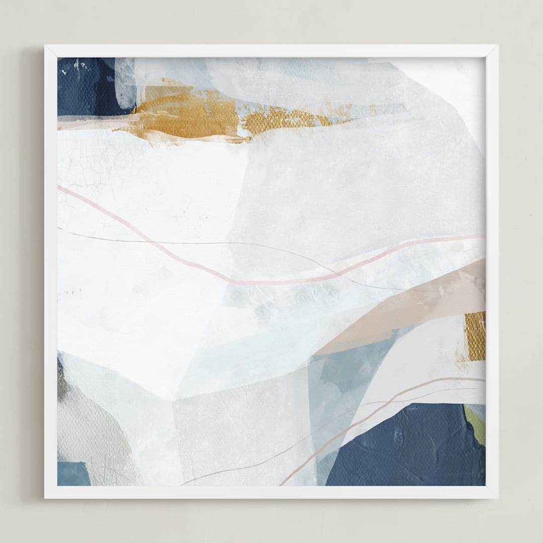 "Holding On" - Art Print in Denim by Melanie Severin - Framed