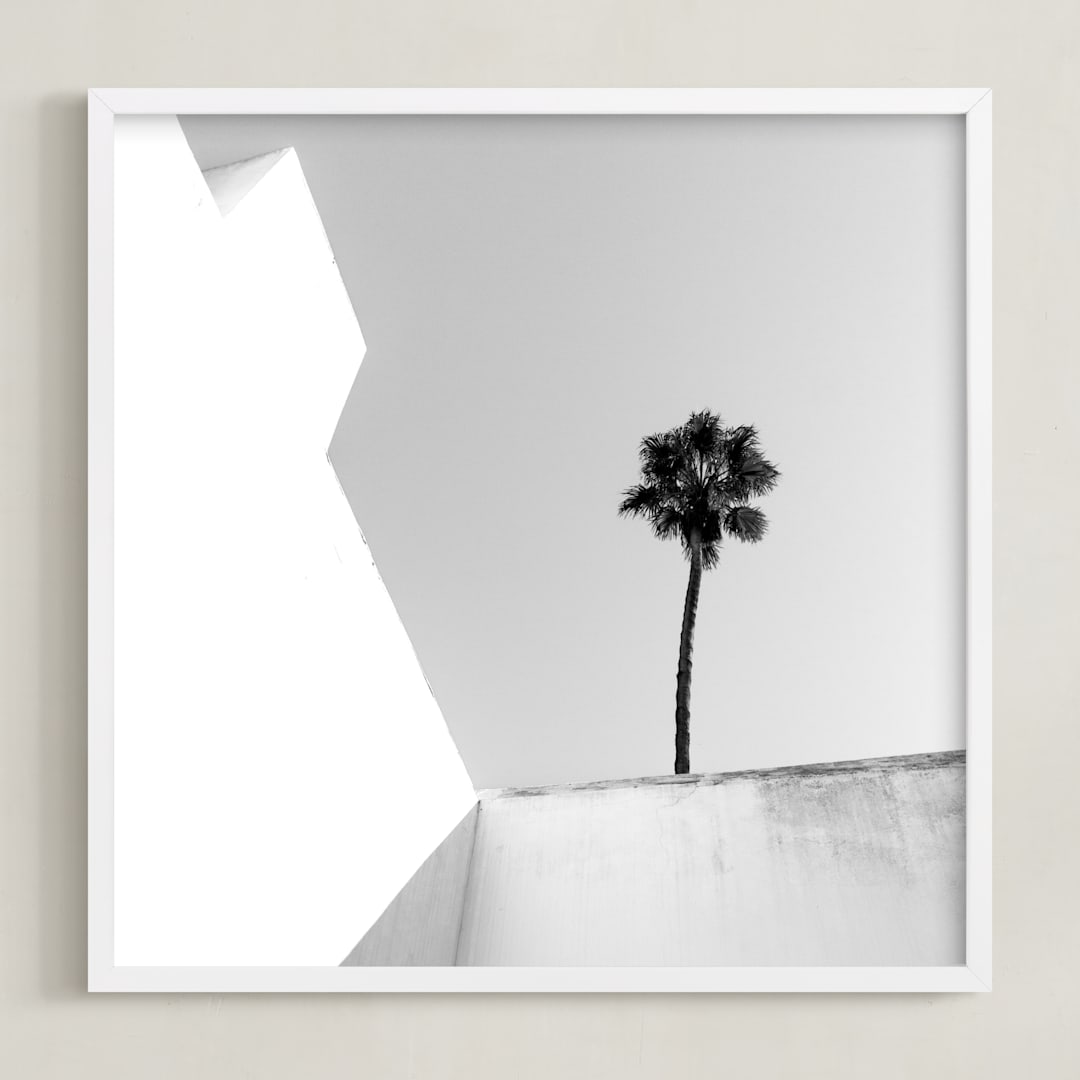 "Structured Palm" - Art Print in Black & White by Zani van Zyl - Framed