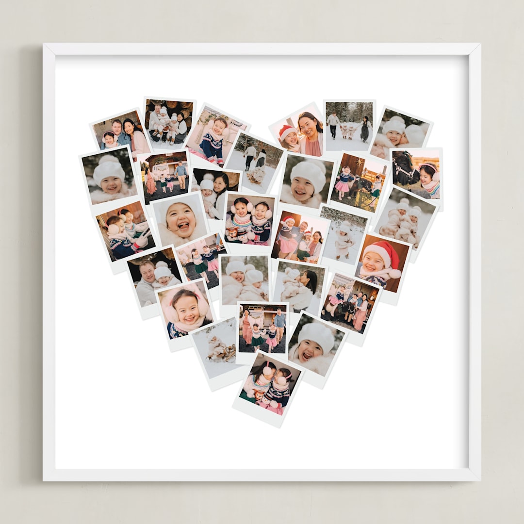 "Holiday Heart Snapshot Mix®: Framed Photo" - Framed Photo in White by Minted - Framed
