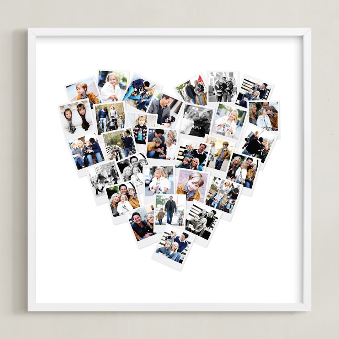 "Heart Snapshot Mix® Photo Art" - Framed Photo in White by Minted - Framed