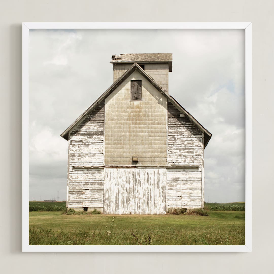 "weathered barn" - Art Print in weathered white by Baumbirdy - Framed