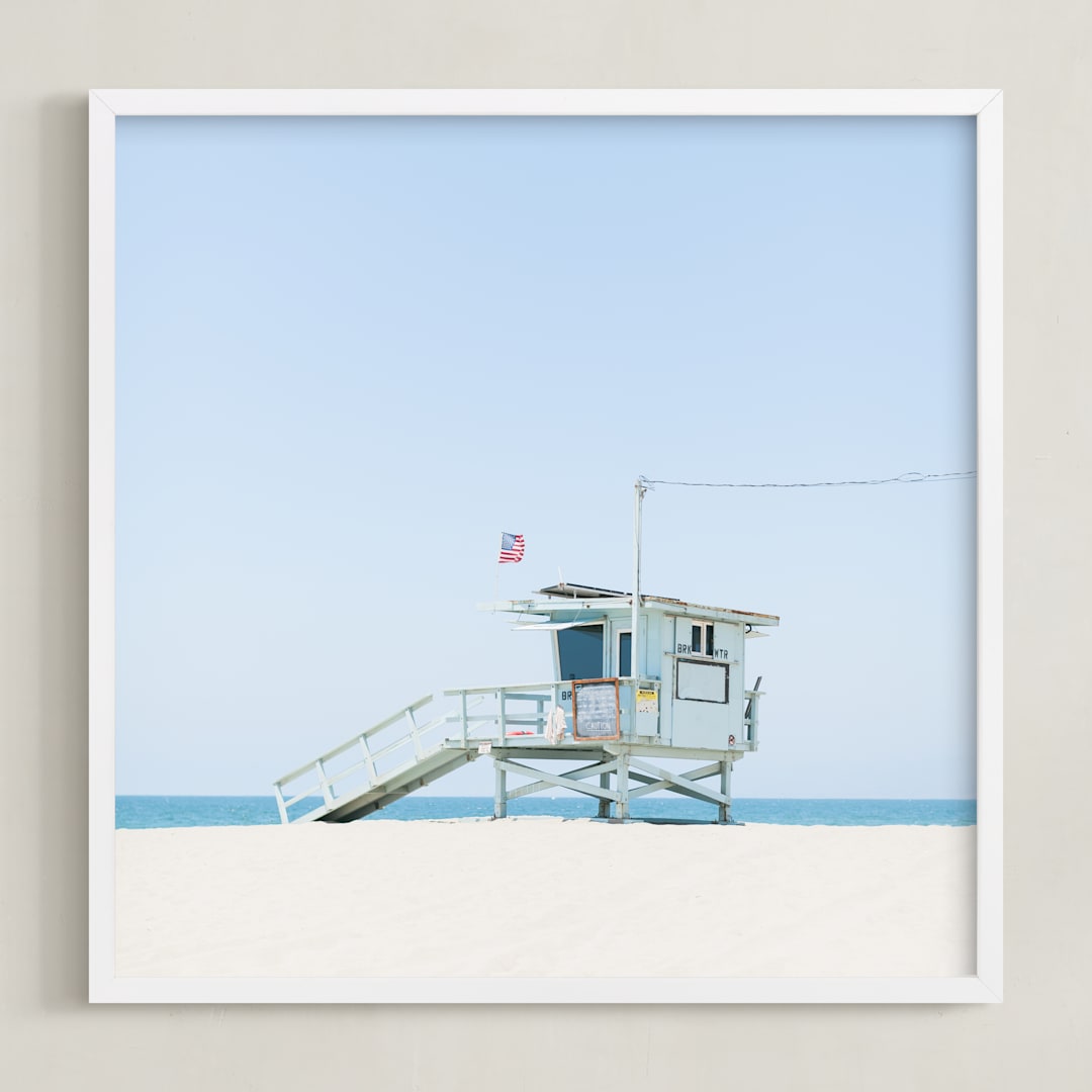 "Venice Beach" - Art Print in Color by Jessica C Nugent - Framed