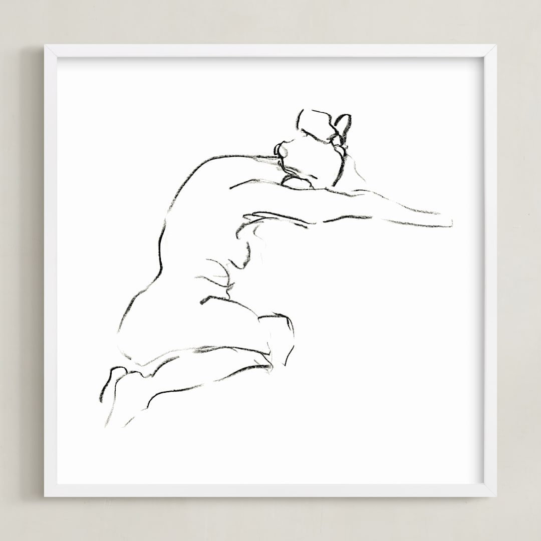 "Model9" - Art Print in White by Miranda Mol - Framed