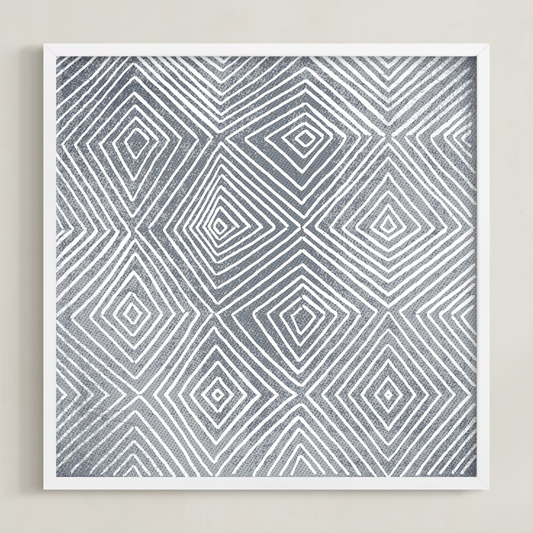 "Abstract Geode 3" - Art Print in Ash by Kerry Doyle - Framed
