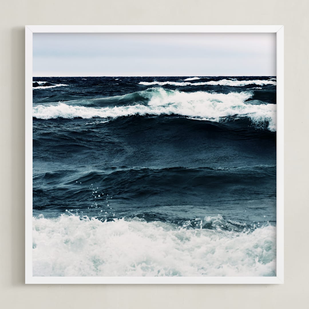 "Beautiful Unrest" - Art Print in Deep Blue by ALICIA BOCK - Framed