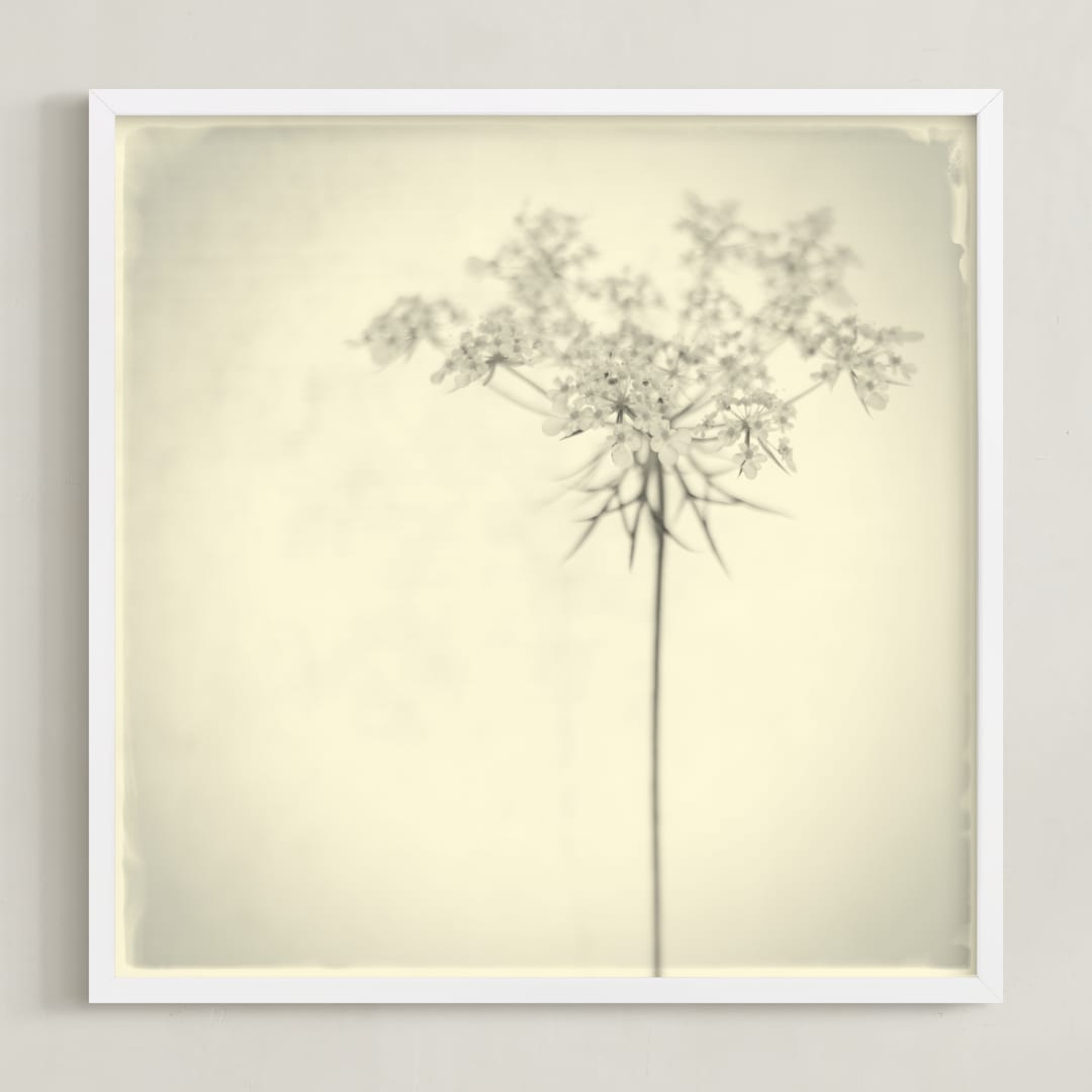 "open an umbrella" - Art Print in black and white by Qing Ji - Framed