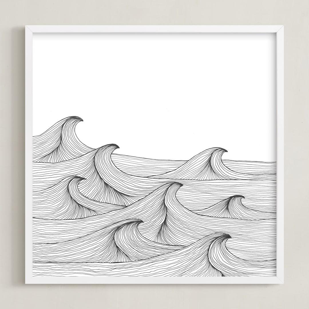 "drift" - Art Print in white by Naomi Ernest - Framed