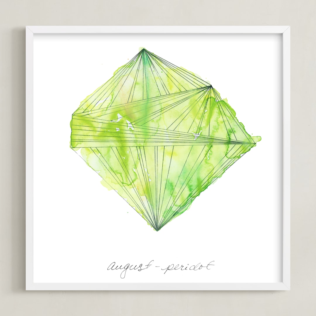 "August - Peridot" - Art Print in Peridot by Naomi Ernest - Framed