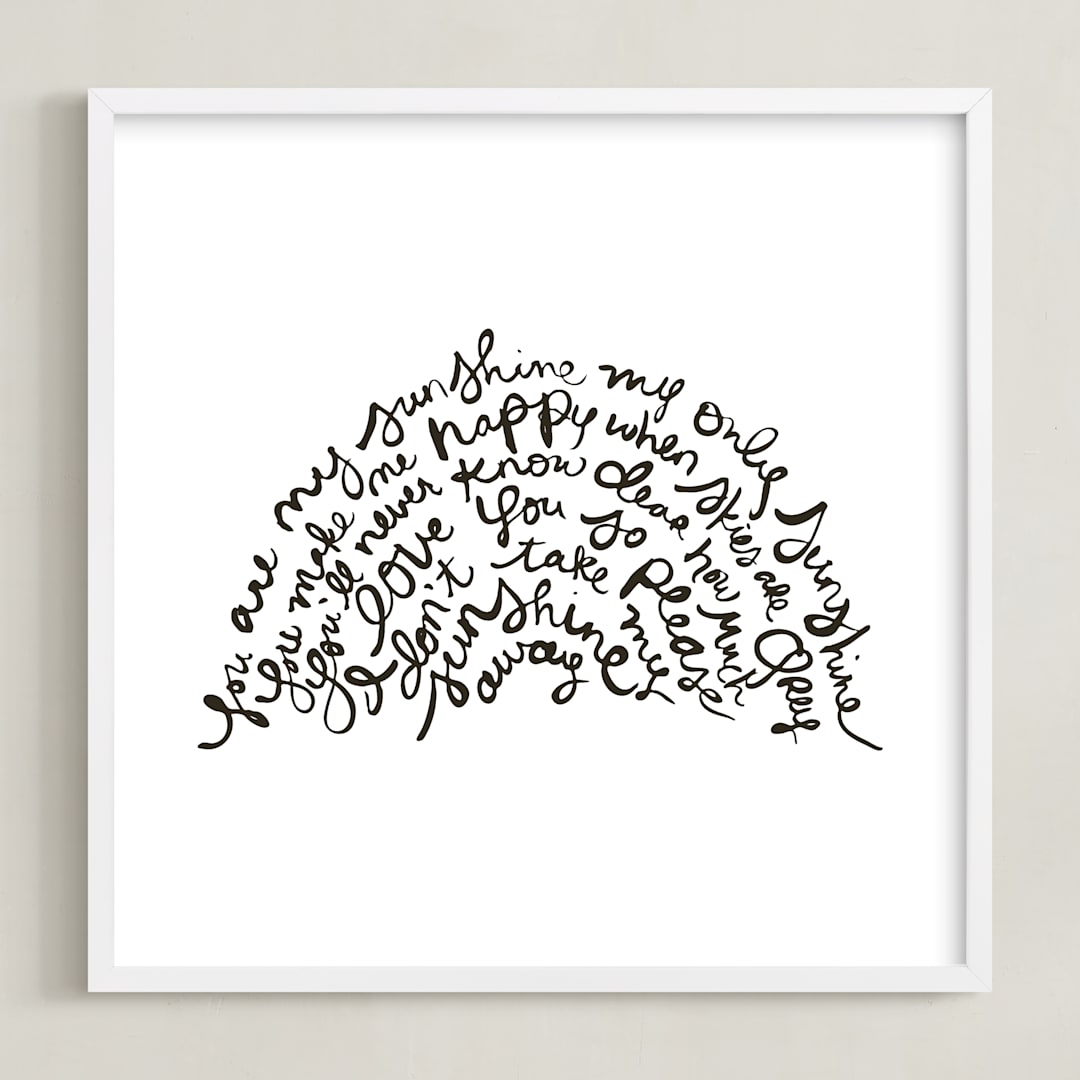 "You are my Rising Sunshine" - Art Print in Black by Dean Street - Framed