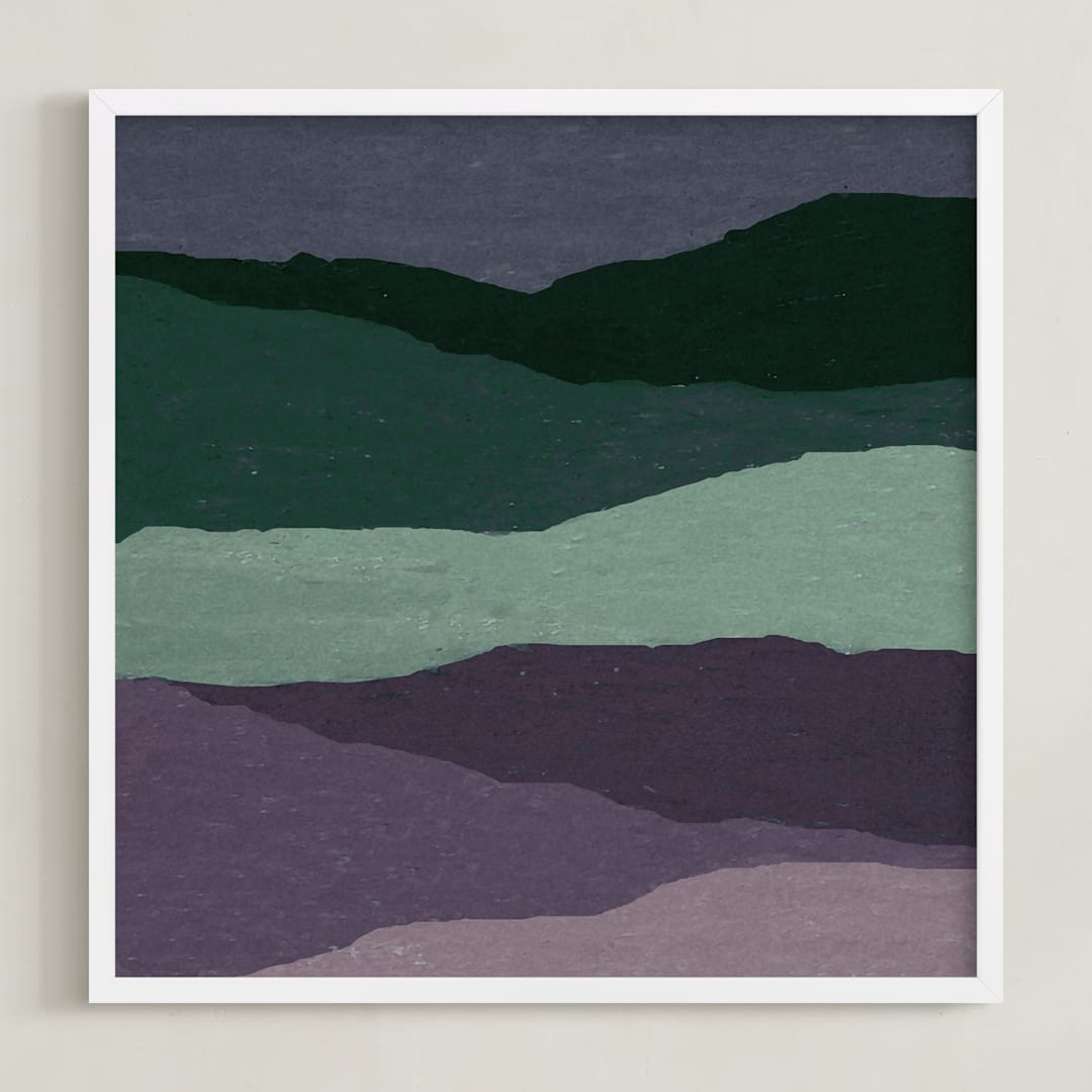 "cool shades" - Art Print in lavendar by Baumbirdy - Framed