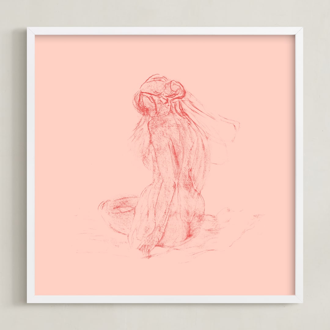 "vaporeux deux" - Art Print in blush by Ramnik Velji - Framed