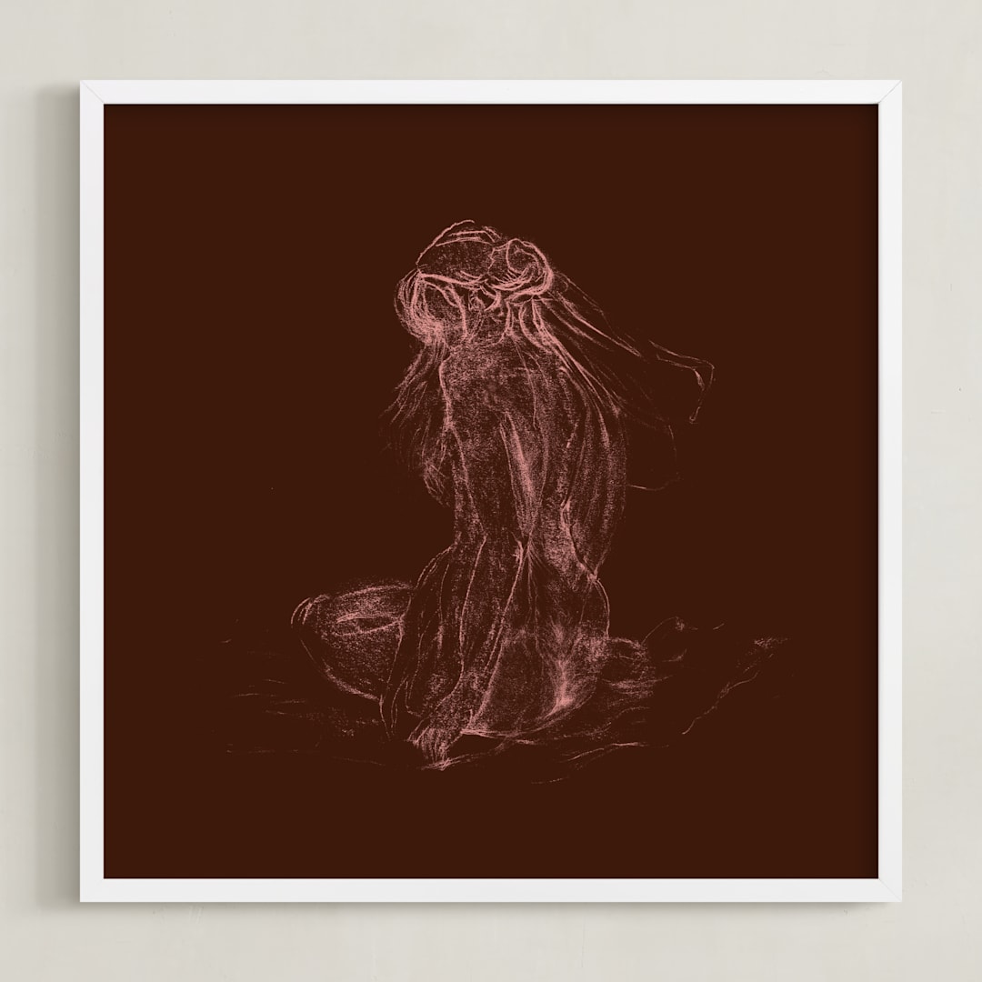 "vaporeux deux" - Art Print in coffee by Ramnik Velji - Framed
