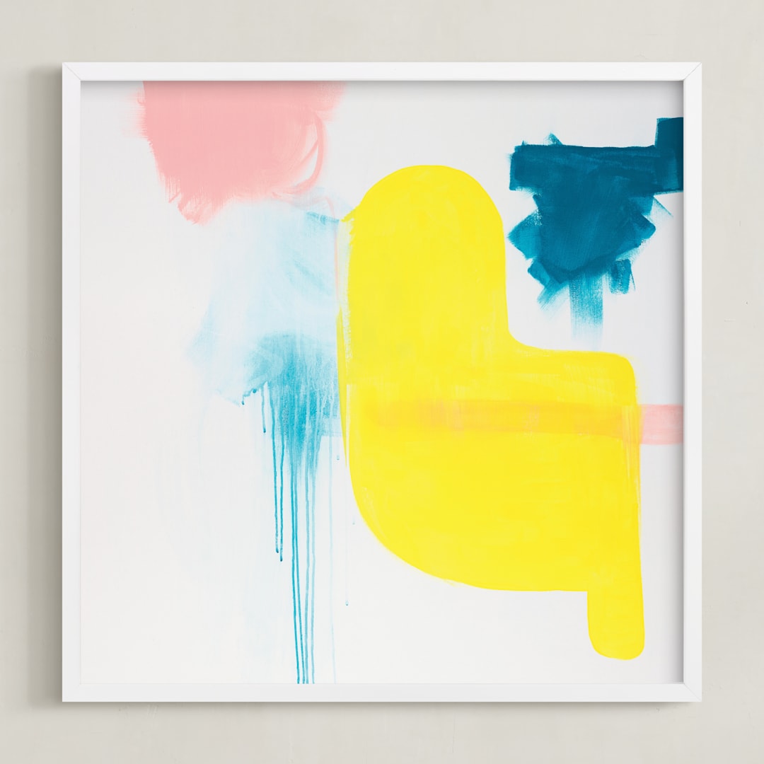 "Sometimes I Wish Beginnings Were Ends" - Art Print in Yellow by Jaime Derringer - Framed