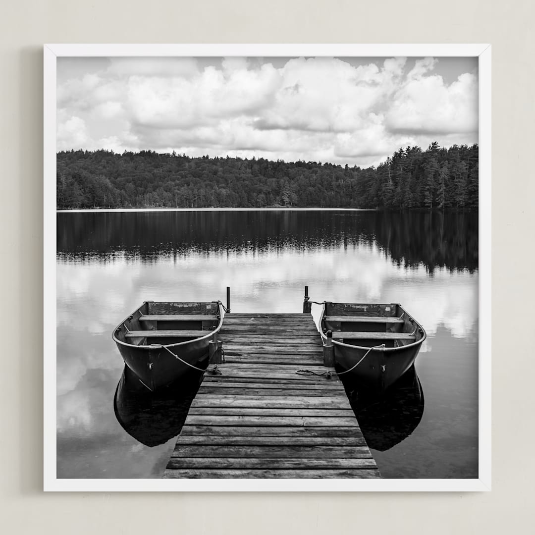 "Row Boats" - Art Print in White by Keely Norton Owendoff - Framed