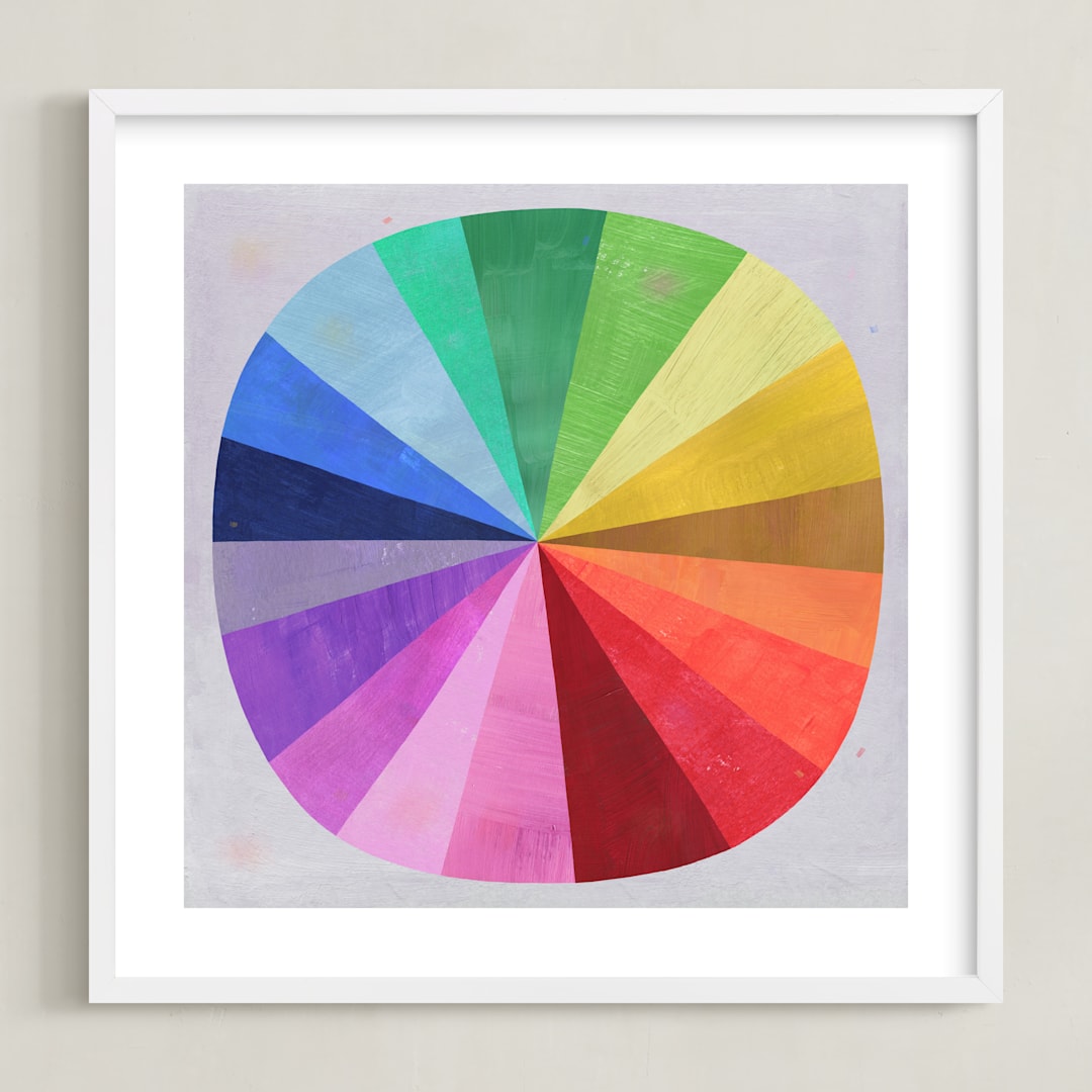 "Color Wheel" - Art Print in Light Grey by melanie mikecz - Framed