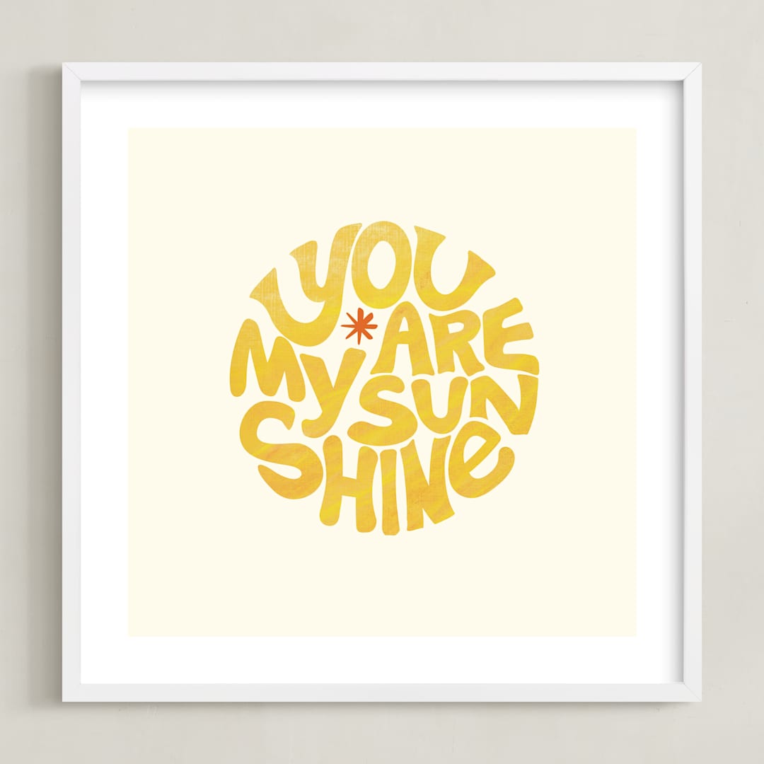 "Forever Sunshine" - Art Print in Sunflower by Carrie ONeal - Framed