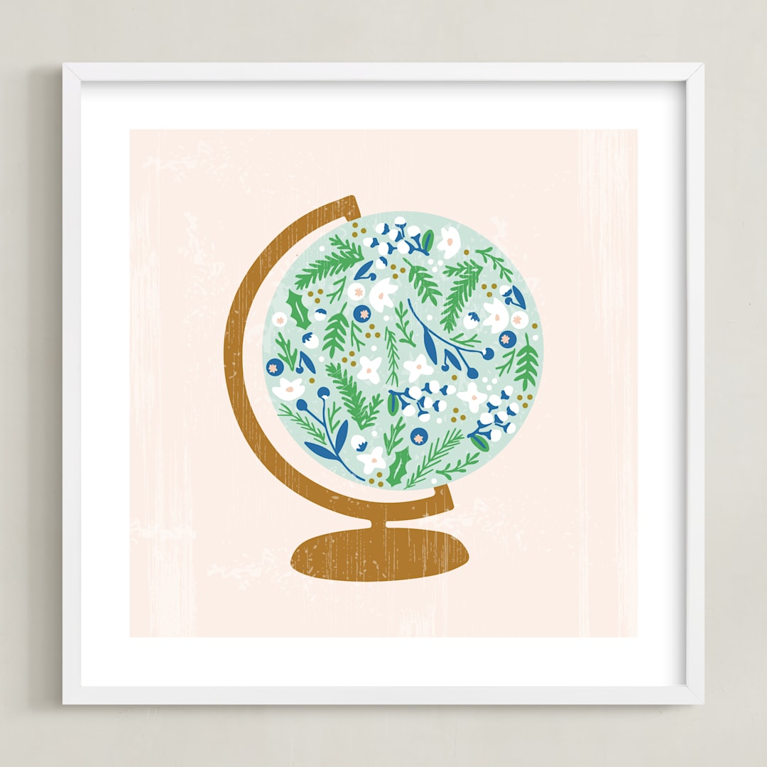 "Global Flor" - Art Print in mountain meadow by Marabou Design - Framed