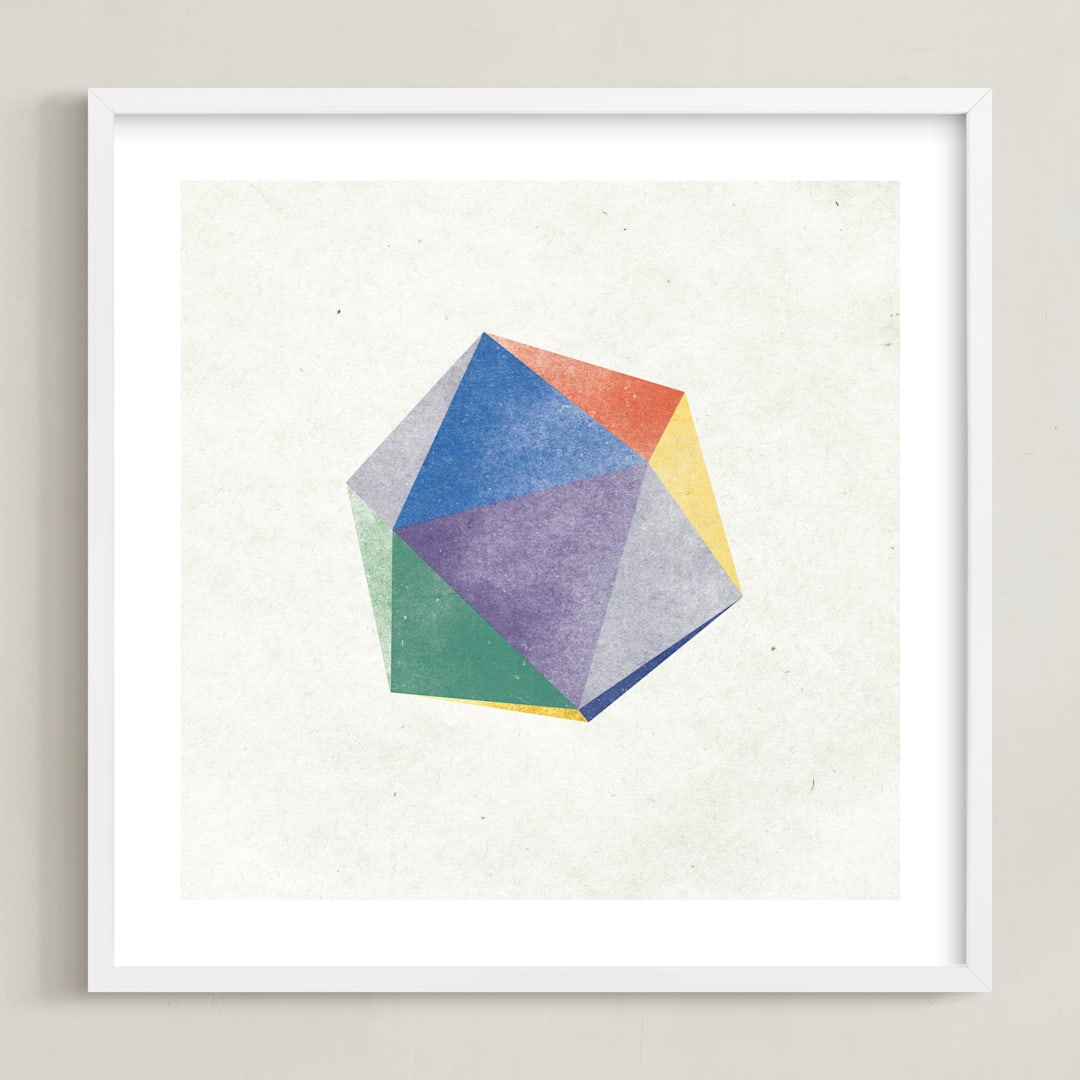 "dreamy icosahedron" - Art Print in Rainbow by Sumak Studio - Framed