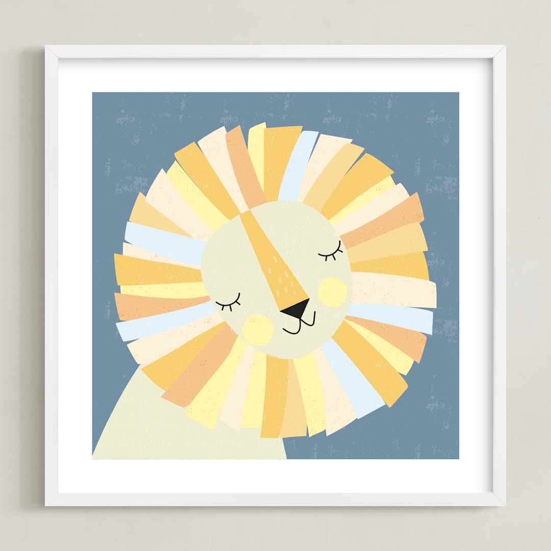 "lionel" - Art Print in Yellow by Angela Thompson - Framed