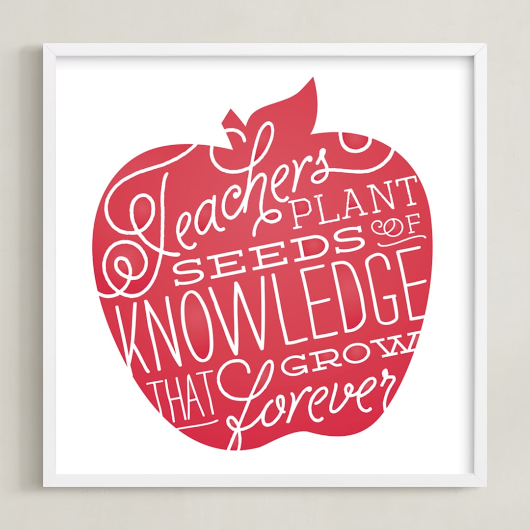 "Seeds of Knowledge" - Art Print in Red Delicious by Jessie Steury - Framed