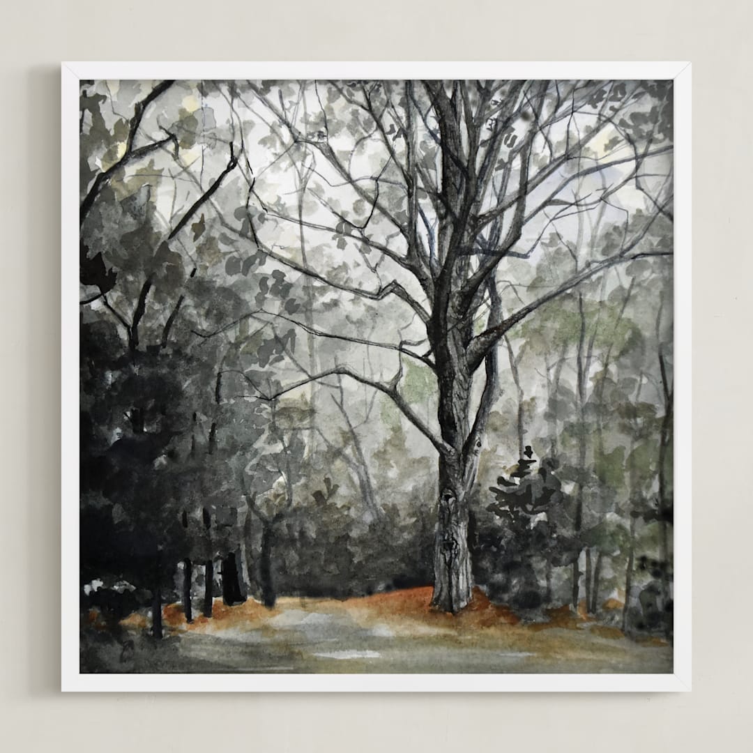 "Rooted" - Art Print in Misty Green by Emma Ballou - Framed