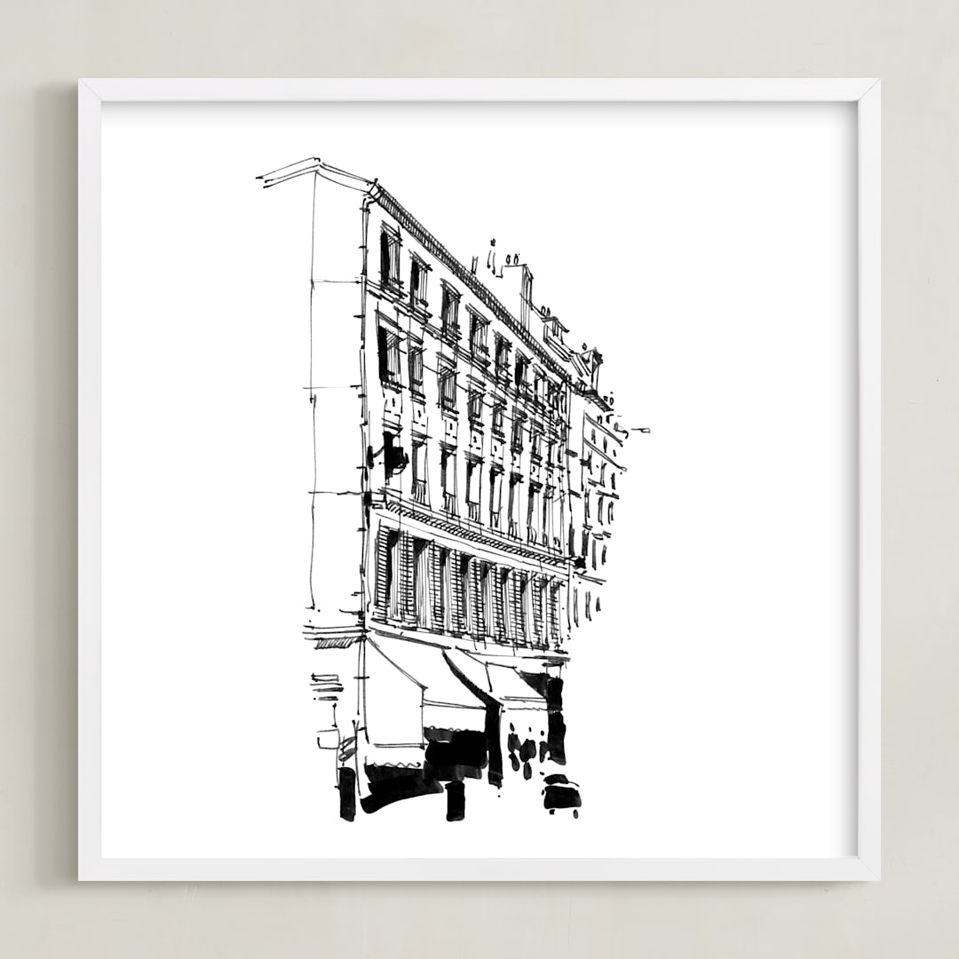 "Paris 3" - Art Print in Black by IMG_101 - Framed