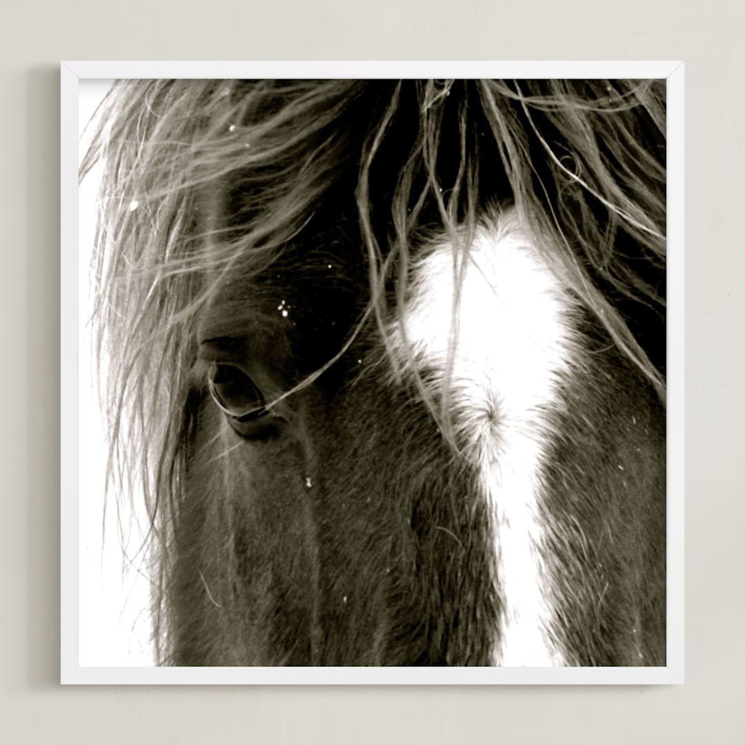 "Apache Jack" - Art Print in Dark Brown/Black and White by Leslie Le Coq - Framed