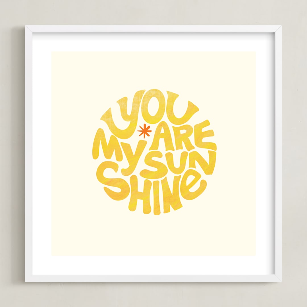 "Forever Sunshine" - Art Print in Sunflower by Carrie ONeal - Framed