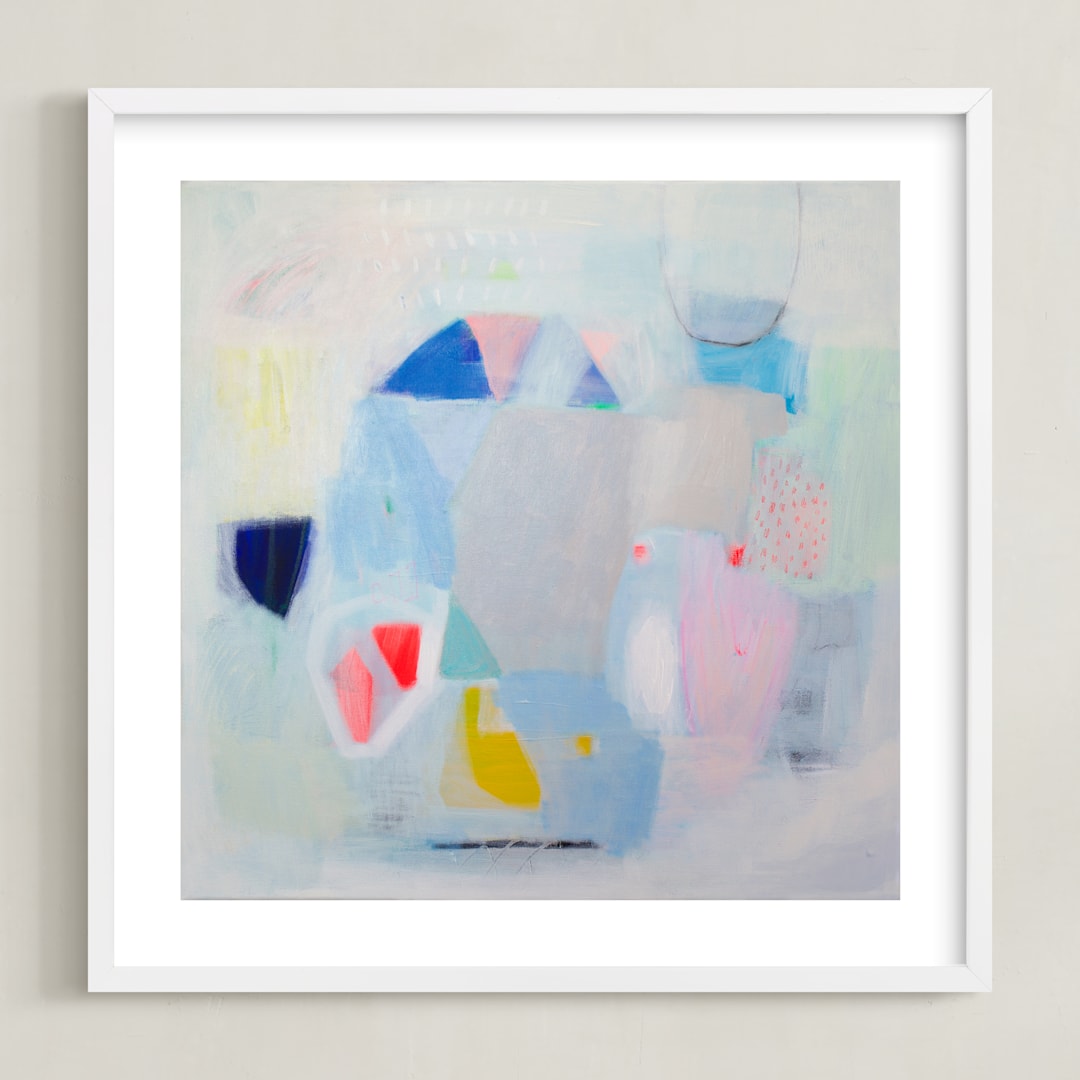 "Snow White" - Art Print in Sky Blue by Shina Choi - Framed