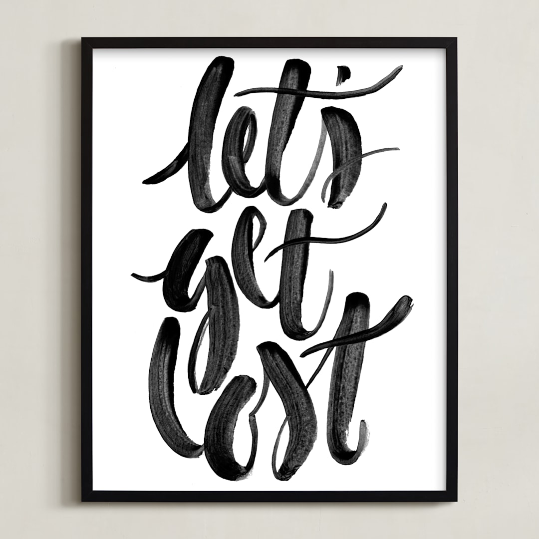 "Let's Get Lost" - Art Print in Painted Black by Sam Dubeau - Framed