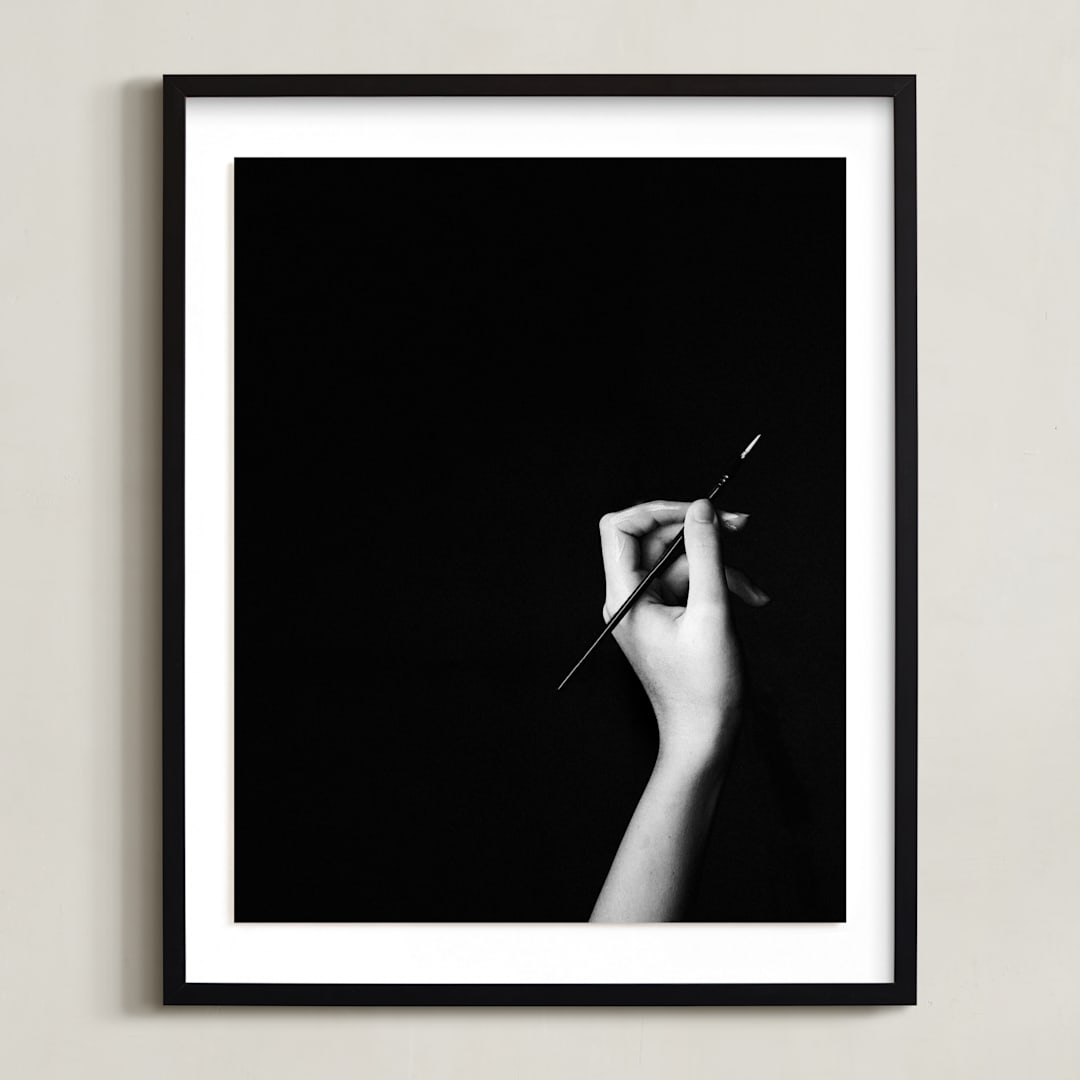"Create I" - Art Print in Black Ink by Kaitie Bryant - Framed