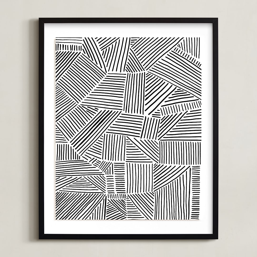 "Criss Cross" - Art Print in Midnight by raven erebus - Framed