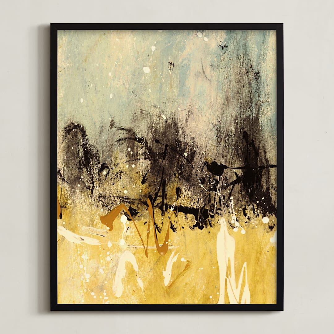 "Bon Voyage I" - Art Print in Bedazzling Grey by Carmen Guedez - Framed