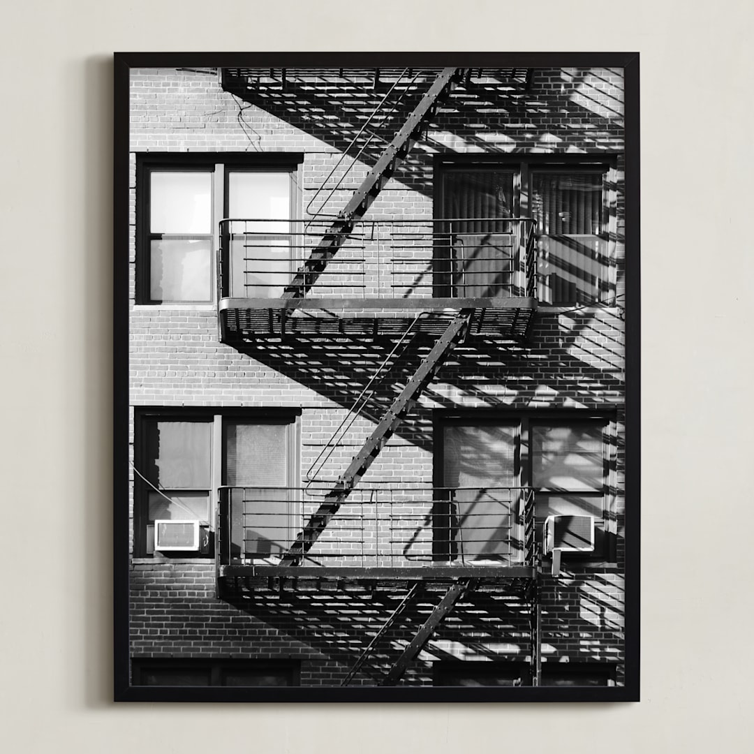 "Up Down NYC" - Art Print in monochrome by lulu and isabelle - Framed