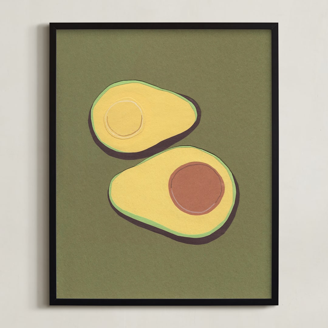 "avocado" - Art Print in Hass Green by Elliot Stokes - Framed